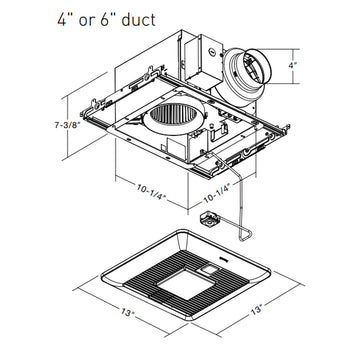 Panasonic FV-0511VQCL1 dimensions